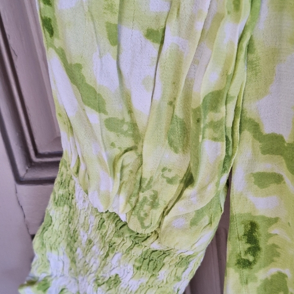 Faithful The Brand Dress Sz6 Puff Sleeve/Back Smocking Bra Form Sweetheart Front - Picture 9 of 14